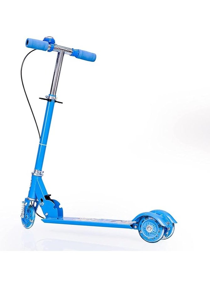 Generic - Zemic Kids Road Master Runner Kids Scooter, Skating Ride on, Scratch Free with Adjustable Level I Multicolor Flashing 3 Wheels I Handlebar & Foldable Design Scooter for Kids Above 2 Years - Blue - Image 1