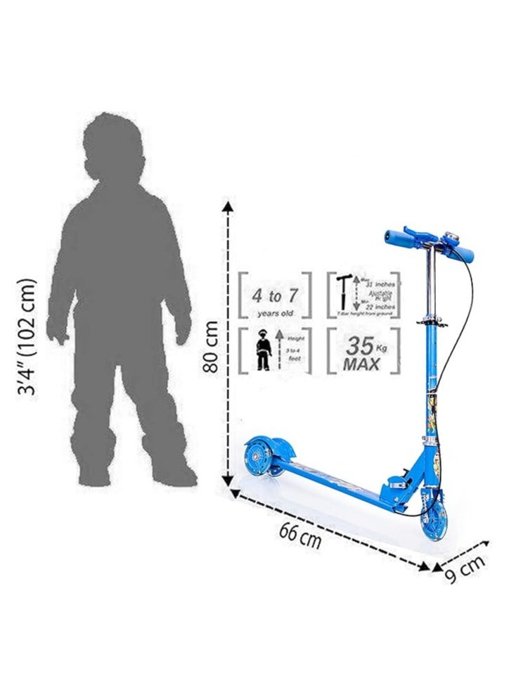 Generic - Zemic Kids Road Master Runner Kids Scooter, Skating Ride on, Scratch Free with Adjustable Level I Multicolor Flashing 3 Wheels I Handlebar & Foldable Design Scooter for Kids Above 2 Years - Blue - Image 1