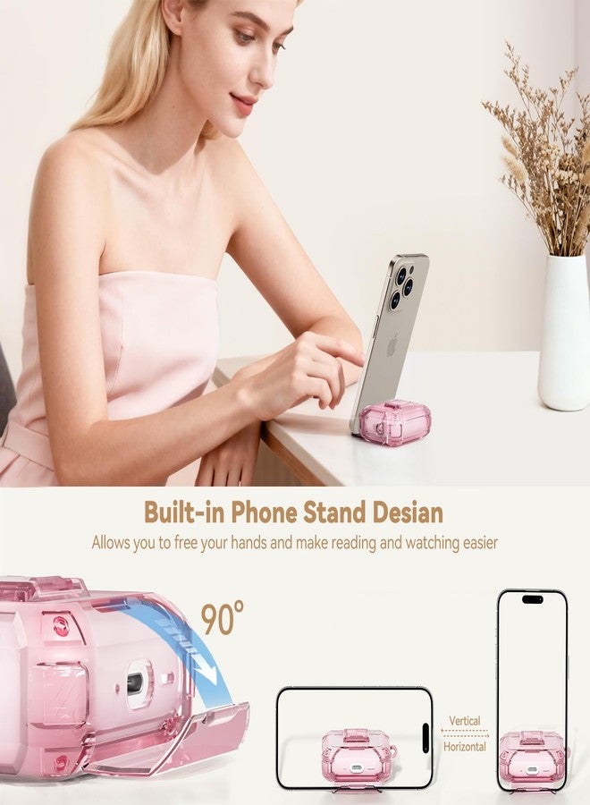 Wowwat with Safety Lock for AirPods Pro 3 Case (2025),Clear Cases for Airpods Pro 3rd Generation Case,Soft TPU iPod Pro 3 with Cute Bling Keychain and Cleaner kit for Women Girls-Clear Pink - Image 4