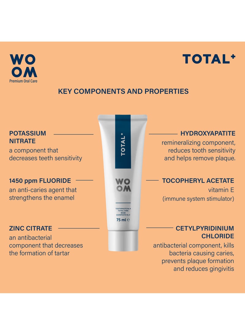 ووؤوم معجون أسنان توتال كومبلكس للعناية الشاملة من وووم، جودة الاتحاد الأوروبي الممتازة، 75 مل - Image 4