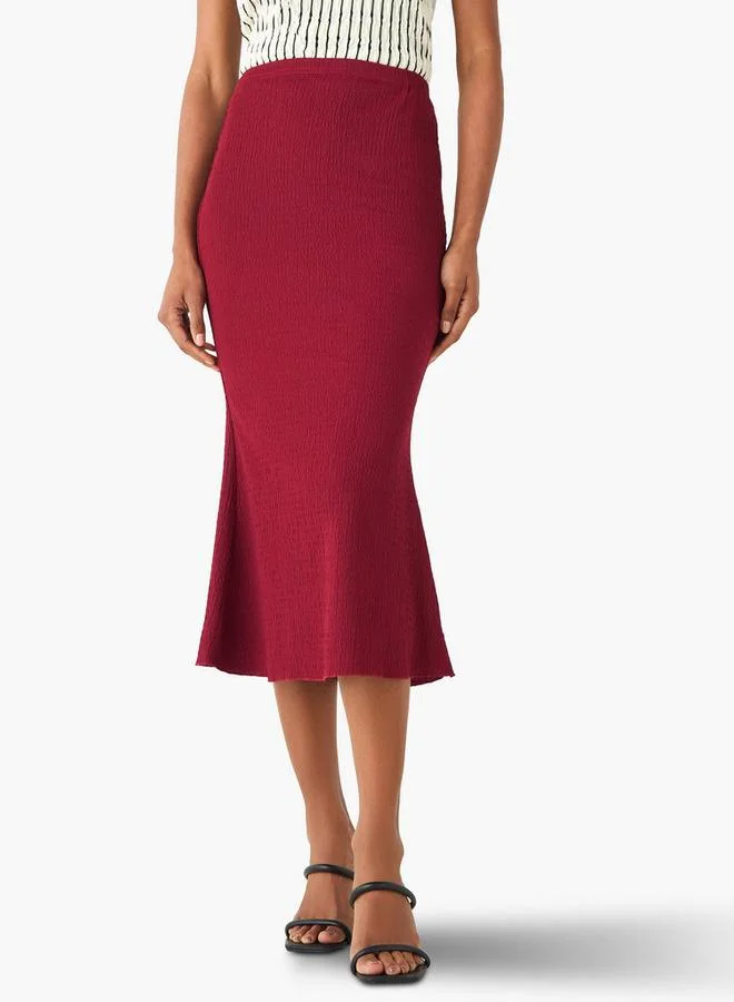 Splash FAV Mermaid Cut Textured Midi Skirt