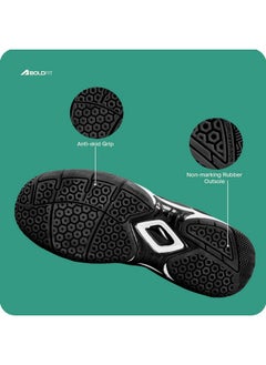 BOLDFIT Badminton Shoes Shuttle Non Marking Shoes For Badminton Men Light Badminton Shoes For Women & Badminton Shoes Men Breathable Non Marking Shoes For Badminton Anti Skid Badminton Shoe Black- 9  - Image 4