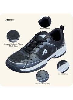 BOLDFIT Badminton Shoes Shuttle Non Marking Shoes For Badminton Men Light Badminton Shoes For Women & Badminton Shoes Men Breathable Non Marking Shoes For Badminton Anti Skid Badminton Shoe Black- 9  - Image 2