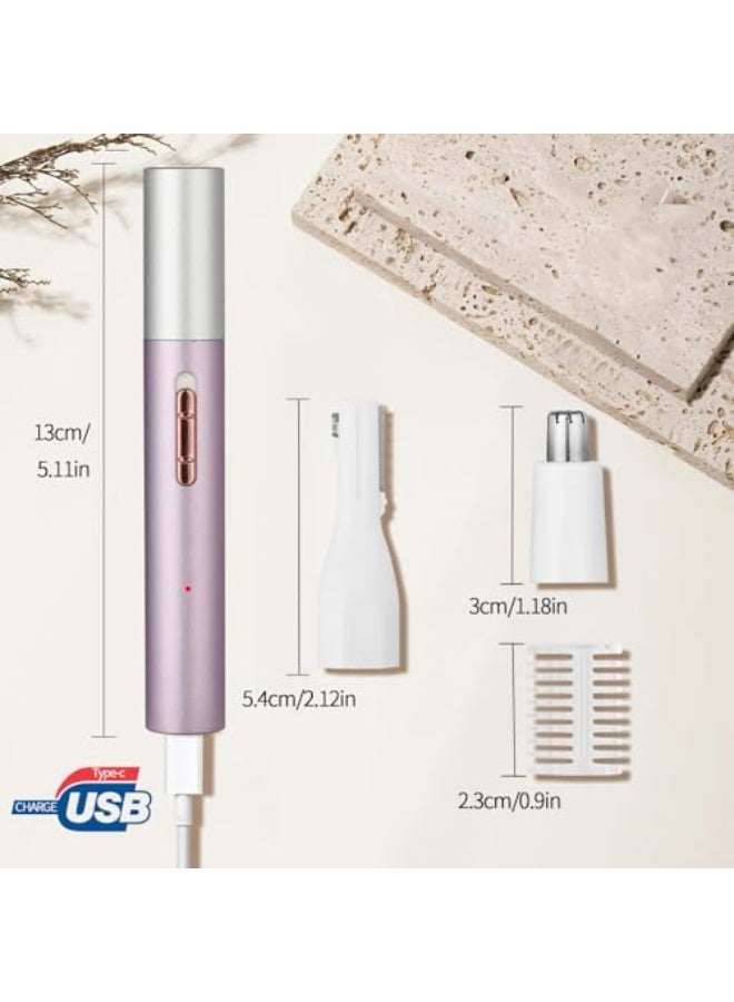 Yunmiss Nose & Ear Trimmer for Women and Men,2025 Rechargeable Eyebrow Razor & Face Shaver,Lady's Painless Portable Facial Hair Removal with Comb, Dermaplane Tool for face,Lips,Body,Leg (Purple) - Image 3