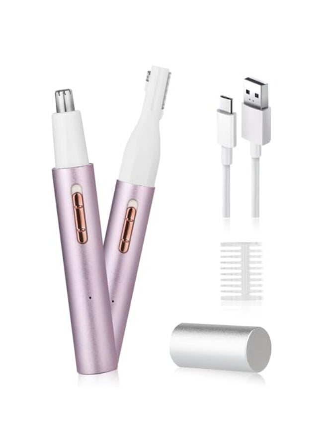 Yunmiss Nose & Ear Trimmer for Women and Men,2025 Rechargeable Eyebrow Razor & Face Shaver,Lady's Painless Portable Facial Hair Removal with Comb, Dermaplane Tool for face,Lips,Body,Leg (Purple) - Image 1