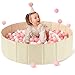 Hikiddy Baby Ball Pit Foldable 315 Inch Ball Pits for Toddlers Round Kiddie Baby Playpen Ball Pool Idea Gift for BabiesBalls NOT IncludedLight Beige - Image 2