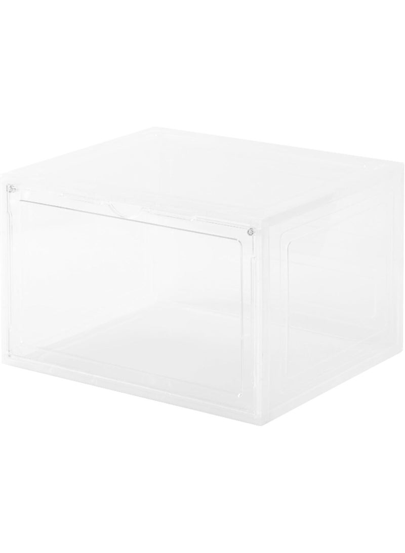 VUSIGN Magnetic Shoe Box – Clear Stackable Sneaker Organizer – 33×27×21cm 