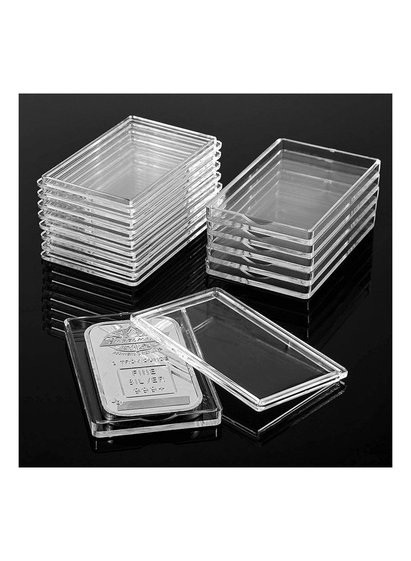 KASTWAVE Clear Acrylic 1 oz Silver Bar Case, Silver Bar Holder Plastic Storage Organizer Box for 1oz Silver Bar 1 Troy Ounce Bar Collection of Coins, 30 Pcs - Image 1