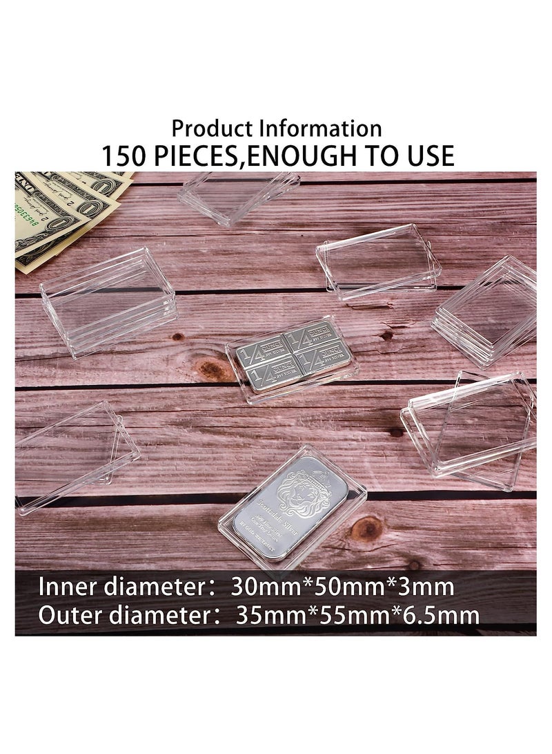 KASTWAVE Clear Acrylic 1 oz Silver Bar Case, Silver Bar Holder Plastic Storage Organizer Box for 1oz Silver Bar 1 Troy Ounce Bar Collection of Coins, 30 Pcs - Image 5