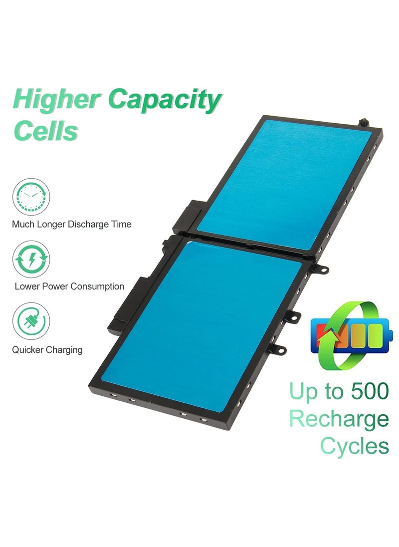 Generic GJKNX GD1JP 68Wh Battery for Dell Latitude 5480 5580 5490 5280 5290 5491 5495 5590 5591 E5480 E5580 E5490 E5590 Precision 3520 3533 5353535353520 0 DY9N T 5YHR4 451-BBZG [4 Cells/7.6V], Lithium.  - Image 2