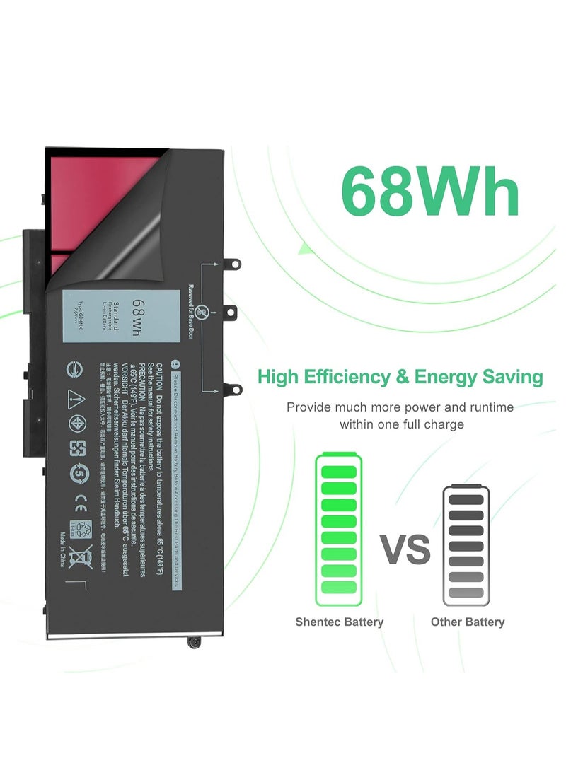 Generic GJKNX GD1JP 68Wh Battery for Dell Latitude 5480 5580 5490 5280 5290 5491 5495 5590 5591 E5480 E5580 E5490 E5590 Precision 3520 3533 5353535353520 0 DY9N T 5YHR4 451-BBZG [4 Cells/7.6V], Lithium.  - Image 4