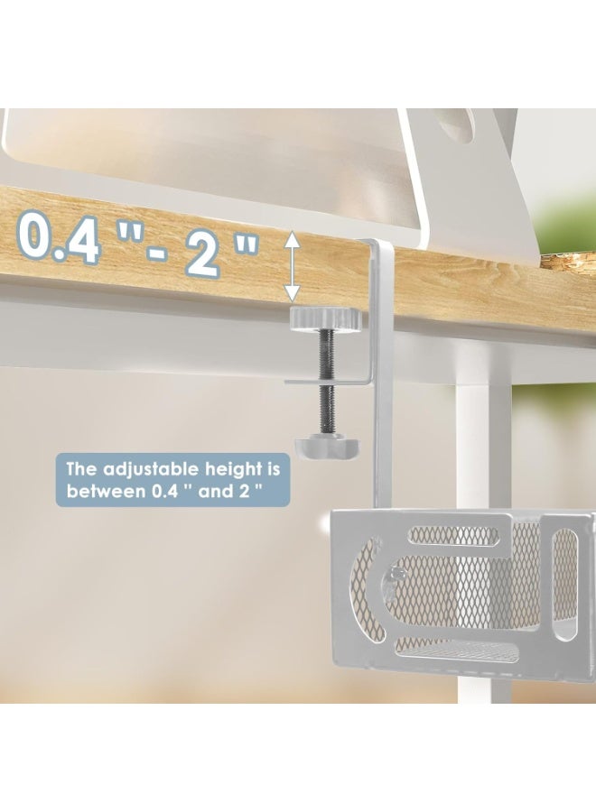 Under Desk Cable Management Tray (2 Pack) – 15.7" Steel No-Drill Wire Organizer with Side-Opening Design for Computer, Home Office, and Entertainment Center – White - Image 5