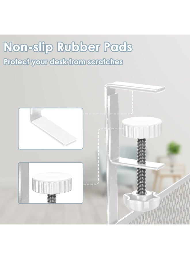 Under Desk Cable Management Tray (2 Pack) – 15.7" Steel No-Drill Wire Organizer with Side-Opening Design for Computer, Home Office, and Entertainment Center – White - Image 4