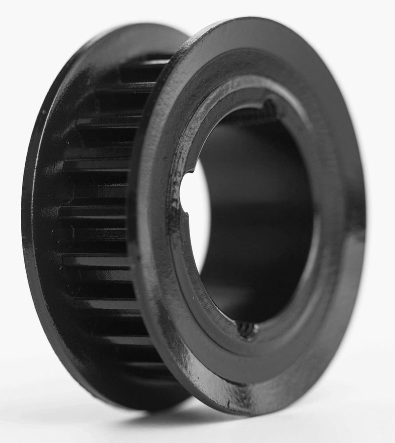 19L075TL.1108 ® Inch Steel ANSI Timing Pulley with Flange, 3/8" Pitch for a L075 Synchronous Belt, 19 Teeth, for 1108 Taper Lock Bushing, 2.27 Inch Pitch Diameter, Without Hub, 1" Approximate Face Width, 1" Approximate Width Through Bore (Mfg Code 1-082)