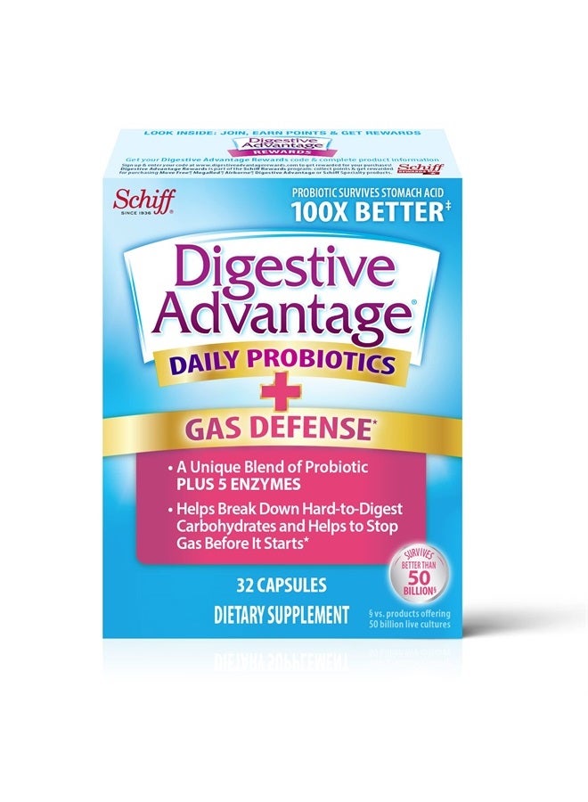 Digestive Advantage Fast Acting Enzymes Plus Daily Probiotic Capsules, Digestive Advantage (32 Count In A Box) - Helps Support Breakdown Of Hard To Digest Foods & Helps Prevent Gas*, Supports Digestive & Immune Health* - Image 1