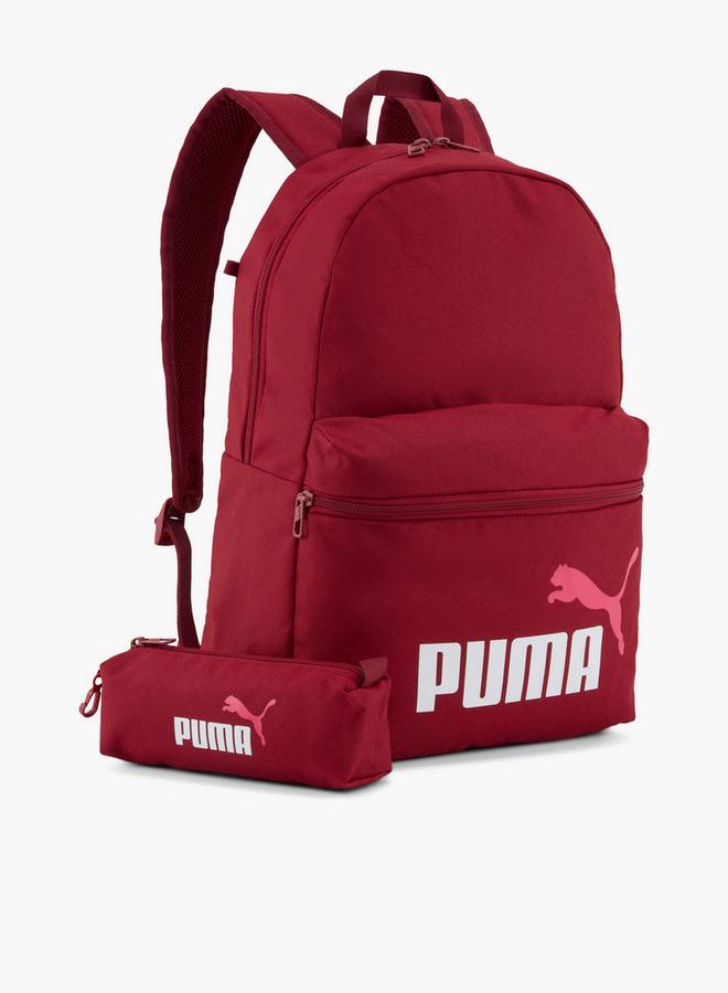 PUMA Logo Print Backpack For Kids 5-13 Years With Pencil Pouch - Image 1