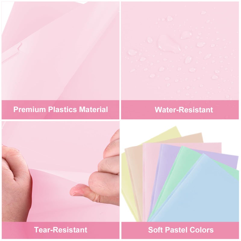 SUIN Plastic Project-Folders with 2 Pockets & 3 Prong, Bulk Pack Project File-Folder for US Letter Size Papers, Ideal for School & Office, Assorted Pastel Colors (Assorted Colors - 12 Packs) - Image 5