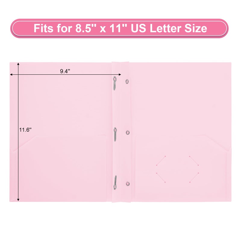 SUIN Plastic Project-Folders with 2 Pockets & 3 Prong, Bulk Pack Project File-Folder for US Letter Size Papers, Ideal for School & Office, Assorted Pastel Colors (Assorted Colors - 12 Packs) - Image 2