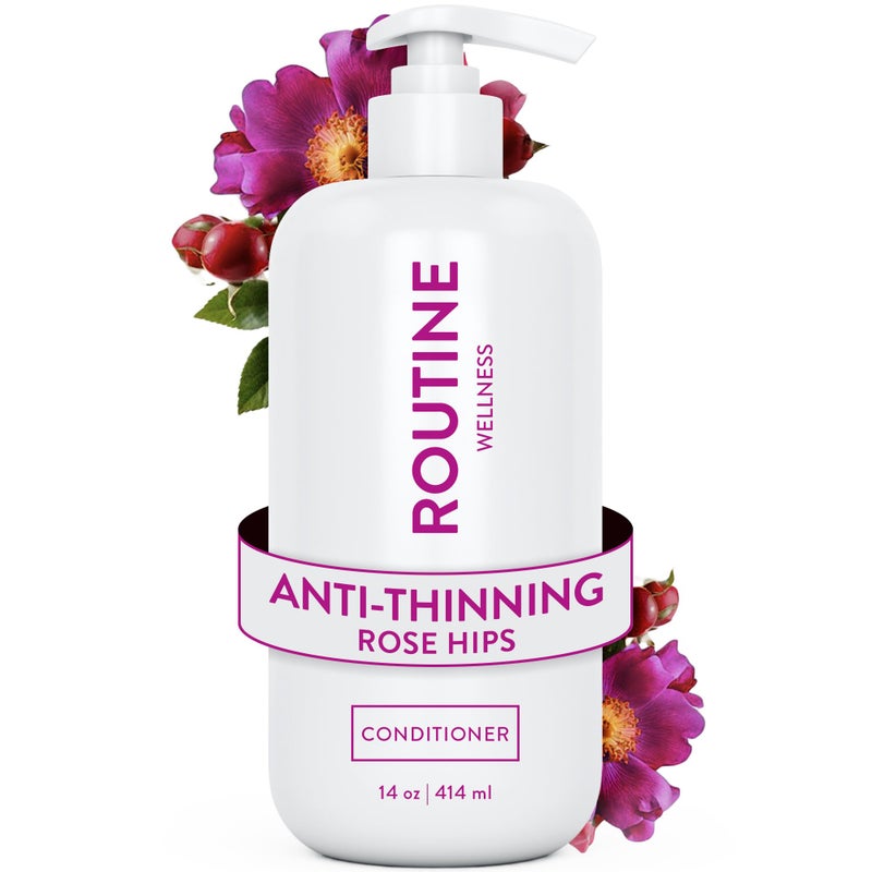 Routine Wellness Anti-Thinning Deep Conditioner for Thinning Hair - DHT Blocker for Hair Loss in Men & Women - Promotes Healthy Hair - Rose Hips 14oz - Image 1