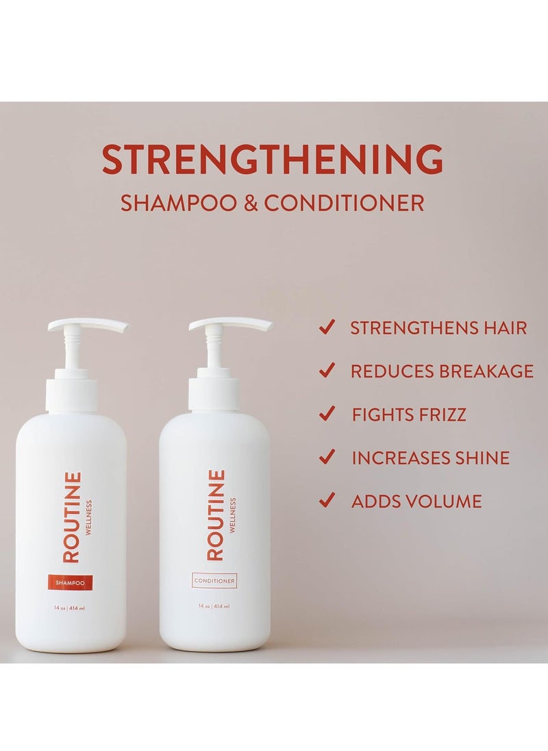 Routine Wellness - Routine Wellness Conditioner for Stronger Hair - Vegan, All Natural Biotin Conditioner with Nourishing Oils and Vitamins - Rose Hips 14oz - Image 1