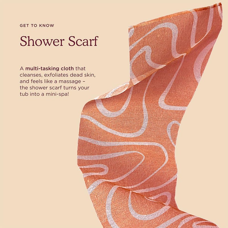 HANNI Extra-Long Shower Scarf, Japanese-Inspired Exfoliating Body Scrubber, Loofah-Like Wash Cloth for Dead Skin Removal - Image 3