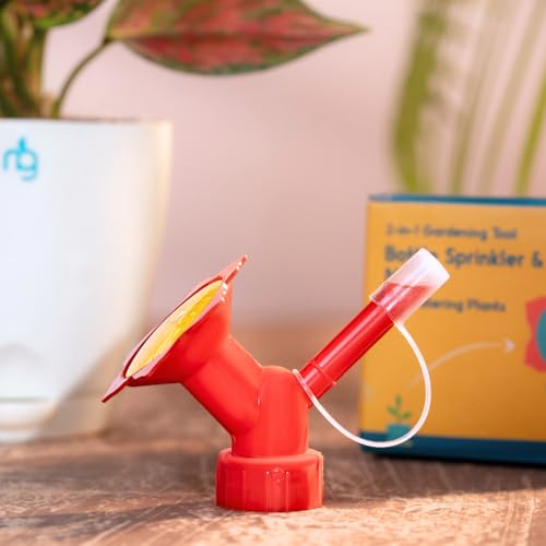 Nurturing Green® Dual Head Bottle Sprinkler & Nozzle for Watering Plants | Reusable Gardening Tool (Color: Red | Pack of 3) [Pls. Note: Plants are not included] - Image 2