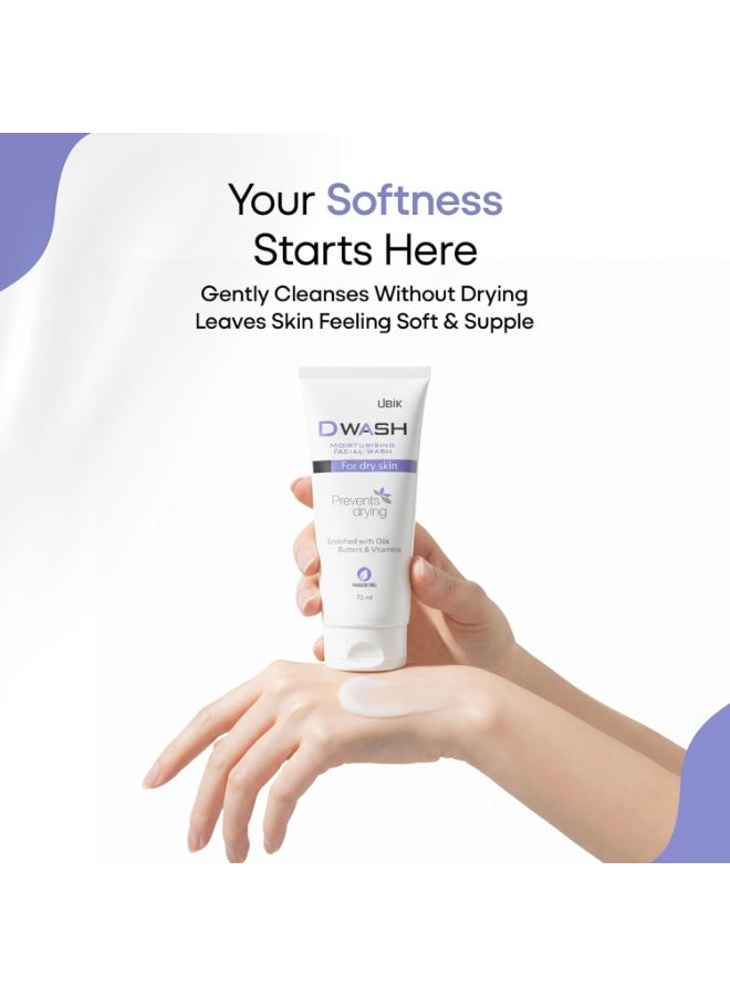 Ethiglo Dwash Creamy Moisturising Face Wash-70ml - Image 3