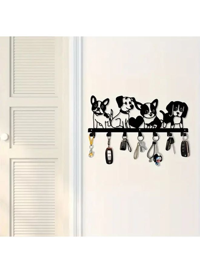 Black Funny Dog Themed Metal Wall Hooks Heavy Duty Iron No Tools Needed - Image 5