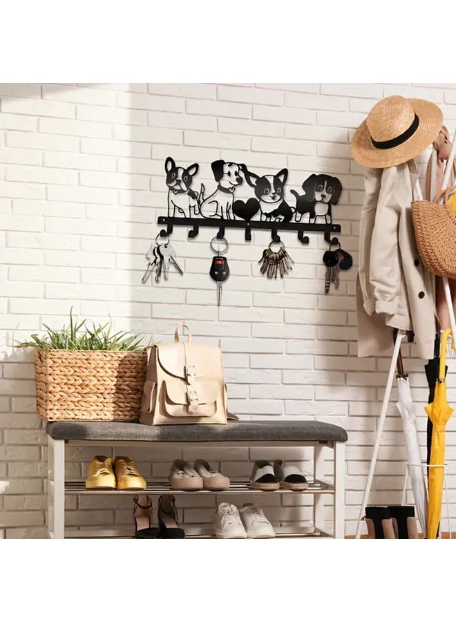 Black Funny Dog Themed Metal Wall Hooks Heavy Duty Iron No Tools Needed - Image 3