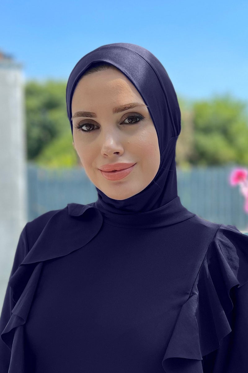Remsa Mayo Remsa Swimsuit Scarf Swim Bonnet R025 Dark Navy Blue - Image 1