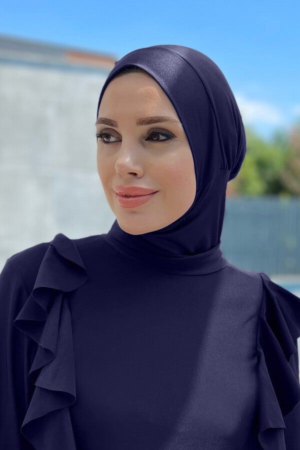 Remsa Mayo Remsa Swimsuit Scarf Swim Bonnet R025 Dark Navy Blue - Image 4