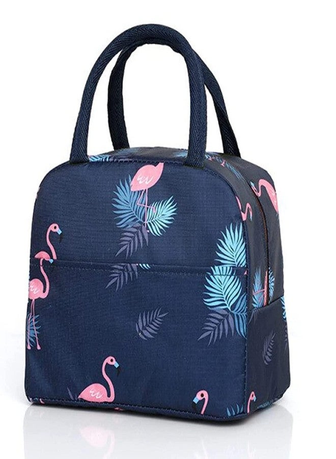 BAOER Lunch Bags for Office Women, Men, Kids Insulated Travel Box/Tiffin/Storage Bag, College & School (Blue Flamingo LB - Image 1