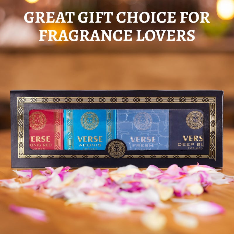 NovoGlow Verse Mini 4-Piece Fragrance Gift Set for Men - Aromatic, Floral, Oriental & Woody Notes - Individually Boxed - Travel Size - 25ml Eau De Parfum - Image 3