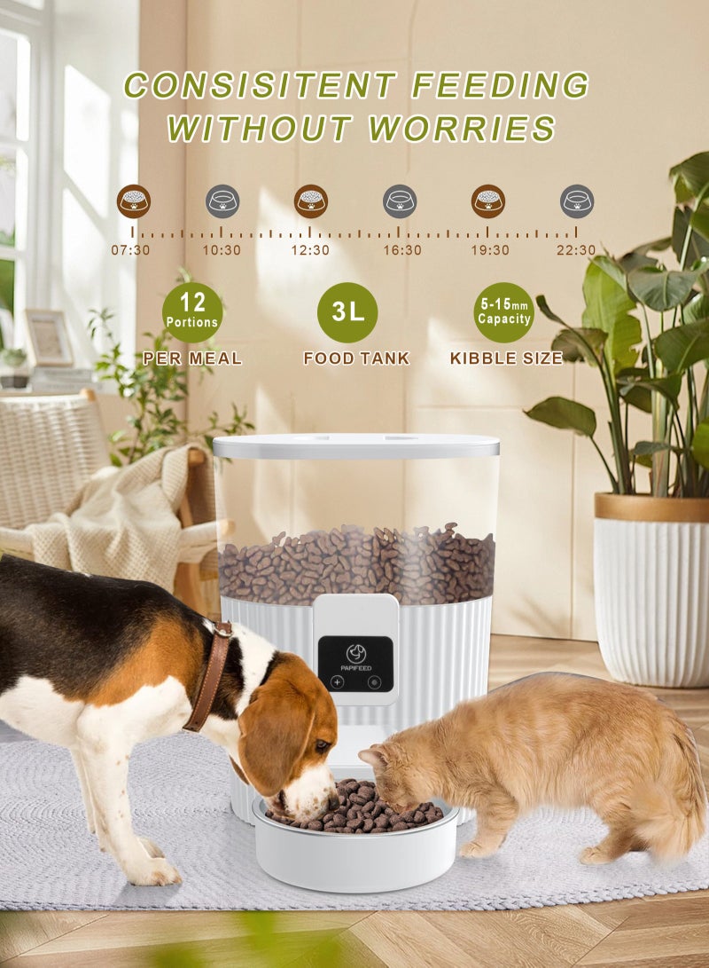 URbazaar Smart Automatic Cat Feeders with APP WiFi Cat Automatic Feeder for Cats & Dogs, Smart Timed Auto Cat Food Dispenser, Portion Control- Battery and Plug-in Power Up to 10 Meals Per Day - Image 2