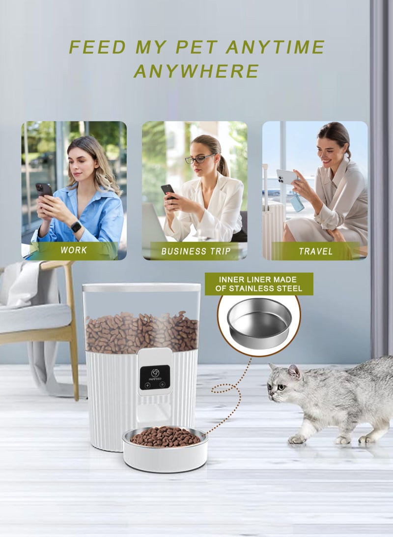 URbazaar Smart Automatic Cat Feeders with APP WiFi Cat Automatic Feeder for Cats & Dogs, Smart Timed Auto Cat Food Dispenser, Portion Control- Battery and Plug-in Power Up to 10 Meals Per Day - Image 3