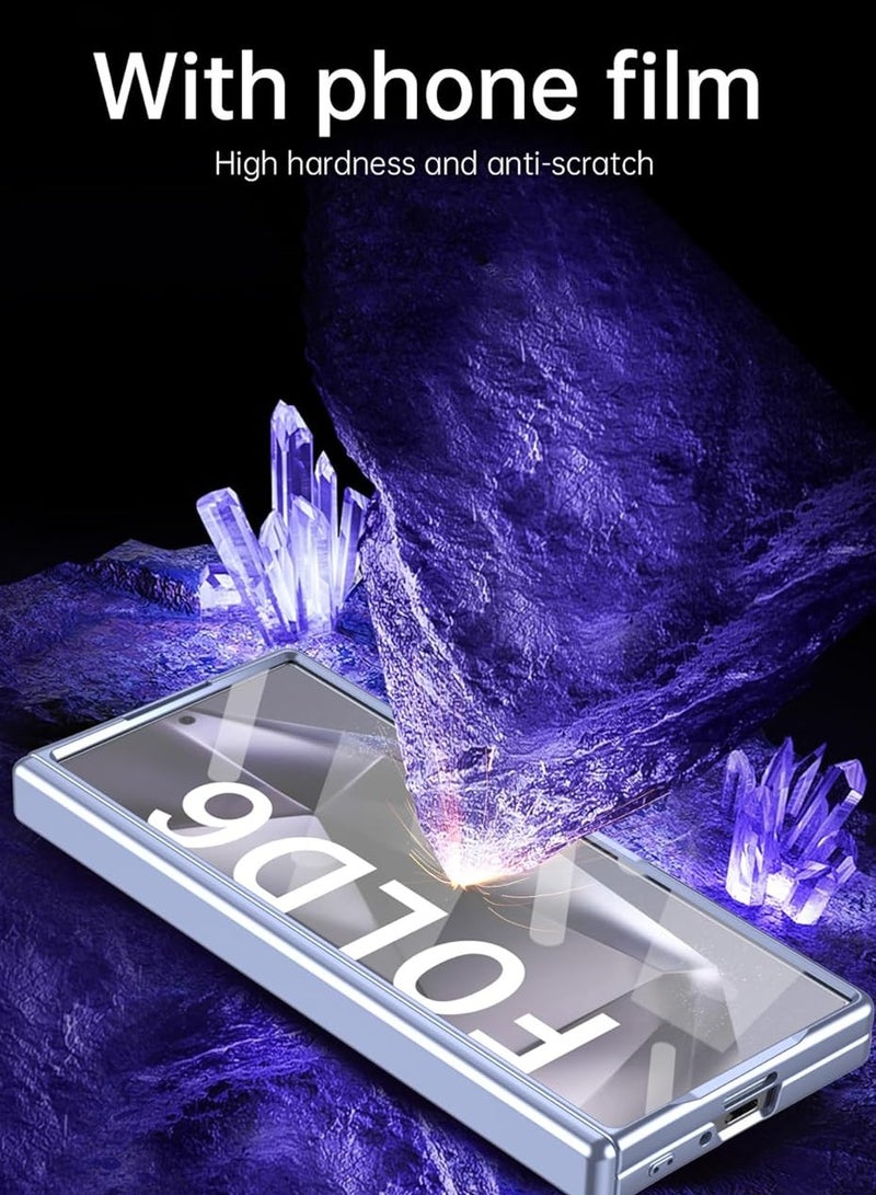 عام حافظة متوافقة مع حافظة سامسونج جالاكسي زد فولد 6 واقي شاشة مدمج ، غطاء واقي شفاف مقاوم للصدمات لكامل الجسم لهاتف جالاكسي زد فولد 6 - Image 4