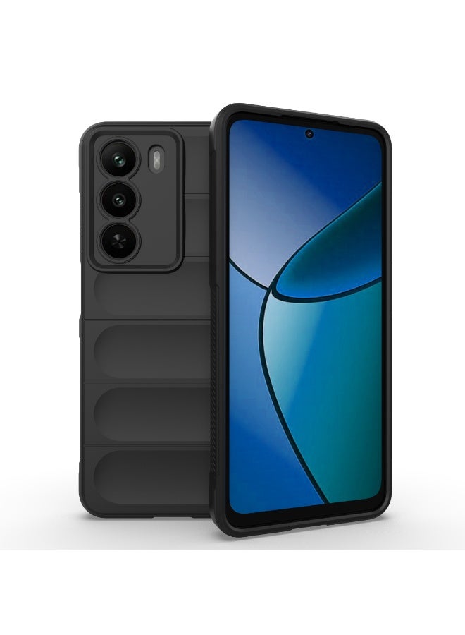 Phantom Shield Silicone Case with Anti-Scratch Soft Microfiber Lining, High Resilience Rubber Full Body Shockproof Cover Compatible with realme C75 (Black) - Image 1