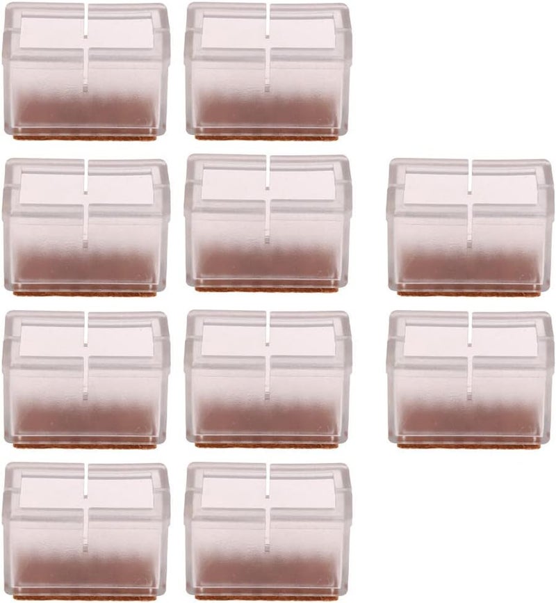klarako 20 Pieces Rectangle Chair Leg Caps Furniture Feet Protectors Clear Silicone Floor Protectors Fit Length 34klarako42mm,Width 16klarako21mm - Image 2