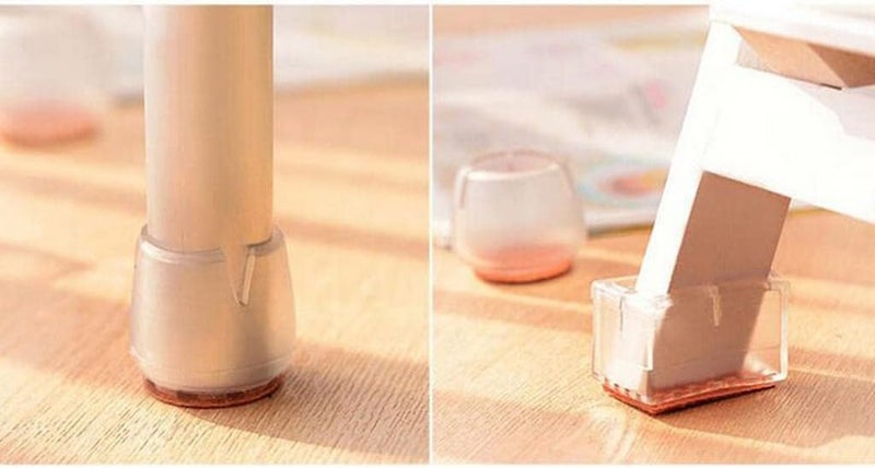 klarako 20 Pieces Rectangle Chair Leg Caps Furniture Feet Protectors Clear Silicone Floor Protectors Fit Length 34klarako42mm,Width 16klarako21mm - Image 5