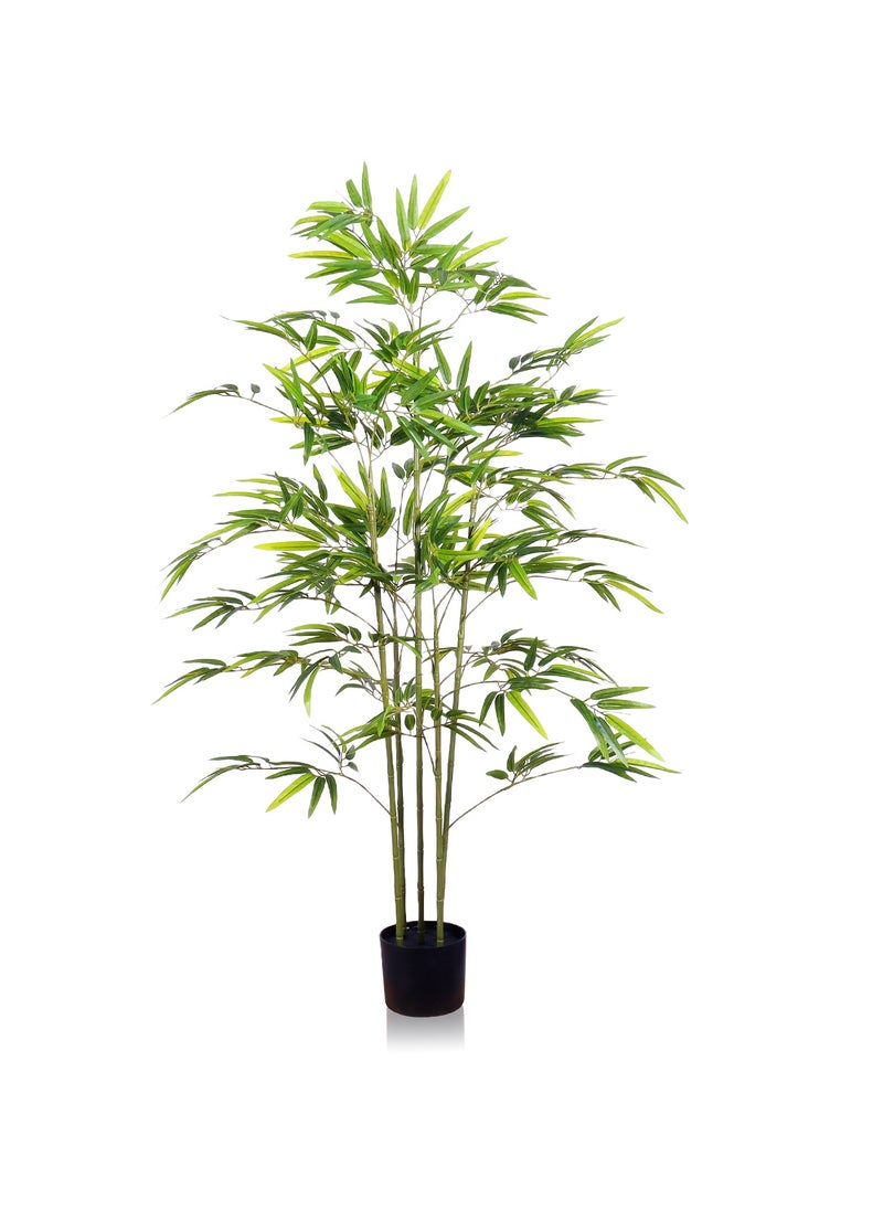 Generic Artificial bamboo tree, 180 cm artificial bamboo plant, real touch technology, perfect realistic artificial tree, with 5 trunks, very suitable for modern home decoration, office. Suitable for any scene placement  - Image 3