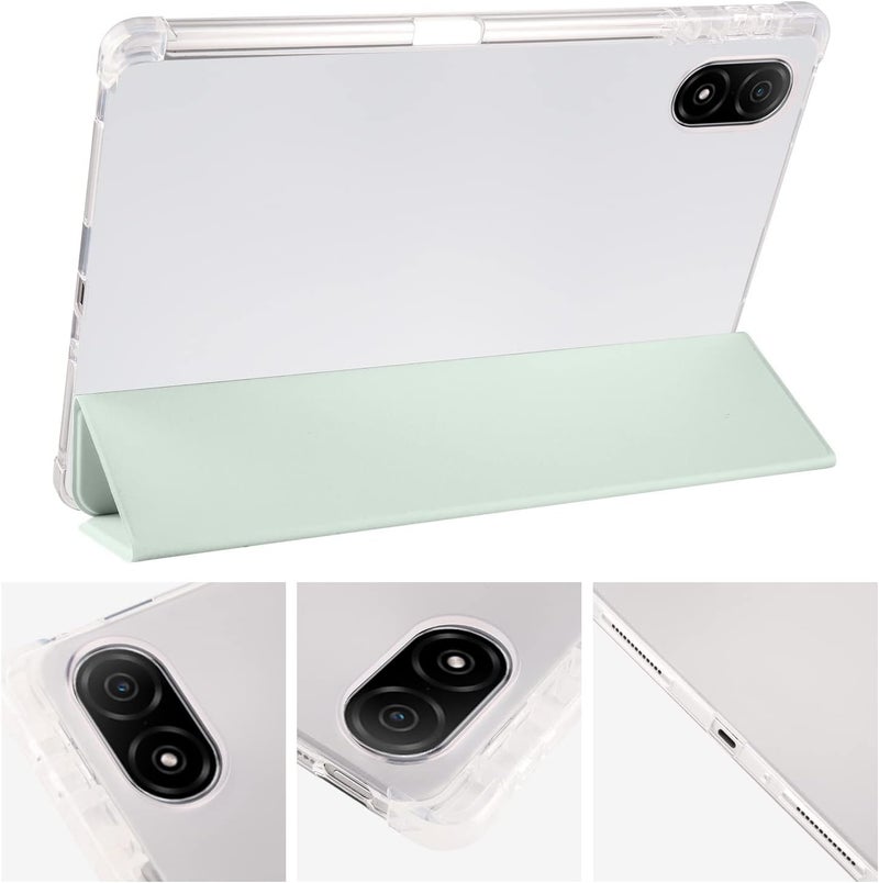 for Honor Pad V8 Pro Case 12.1-Inch 2022 Case Slim Lightweight Protective Case Smart Cover Shockproof Cover with Clear Back Shell w/Pencil Holder, Auto Wake/Sleep(Light Green) - Image 3