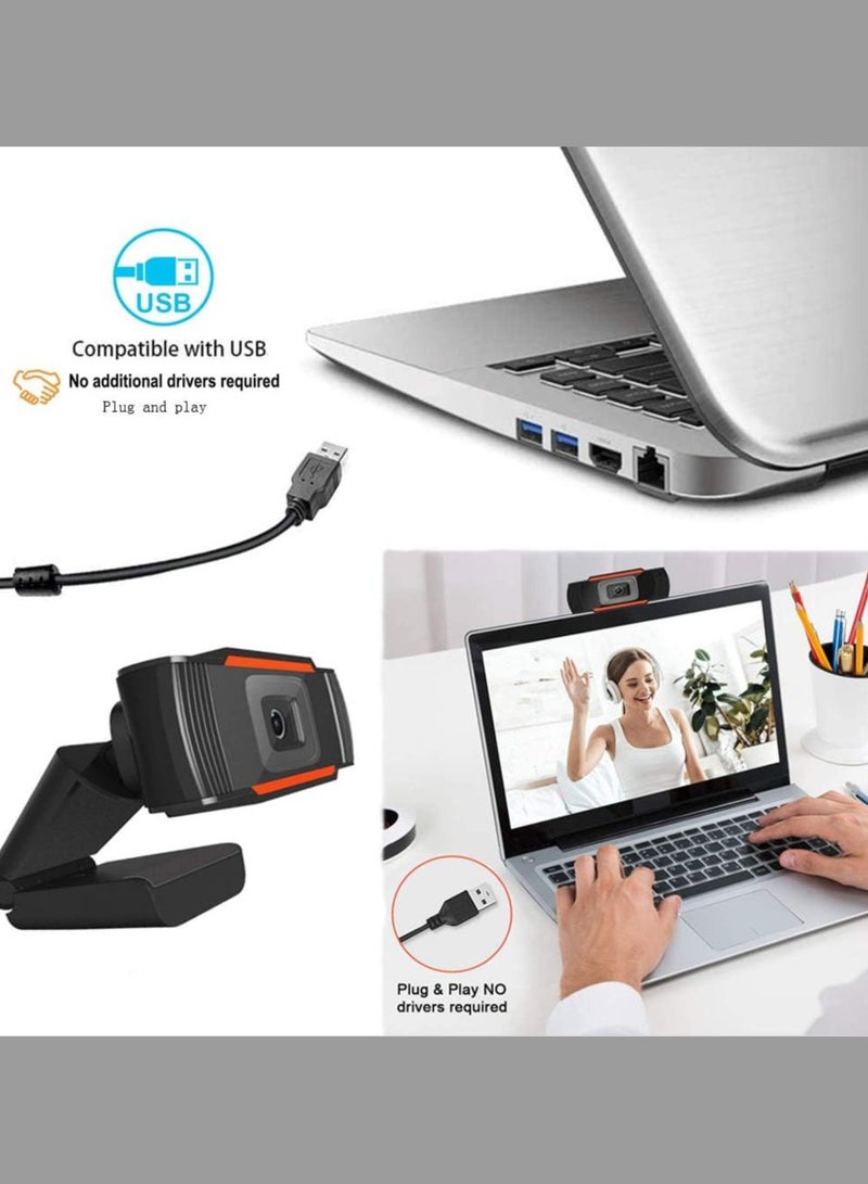 كاميرا ويب عالية الدقة 720P بتركيز تلقائي مع ميكروفون، مثالية للكمبيوتر واللاب توب، مكالمات الفيديو والمؤتمرات، متعددة الألوان - Image 4