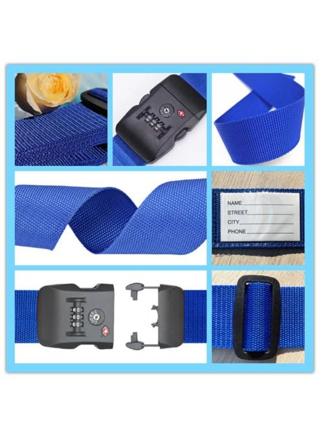 Bukela Luggage Straps, Adjustable Luggage Straps with TSA Approved Combination Lock, Suitcase Belts for Travel, Packing Straps Travel Belts Accessories for Business Traveling Packing, 78 x 2 inch(Blue) - Image 4
