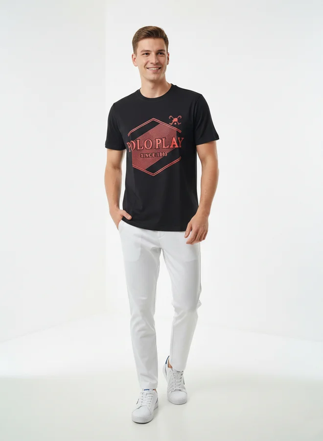 Polo Play Men Graphic Logo Crew Neck T-Shirt