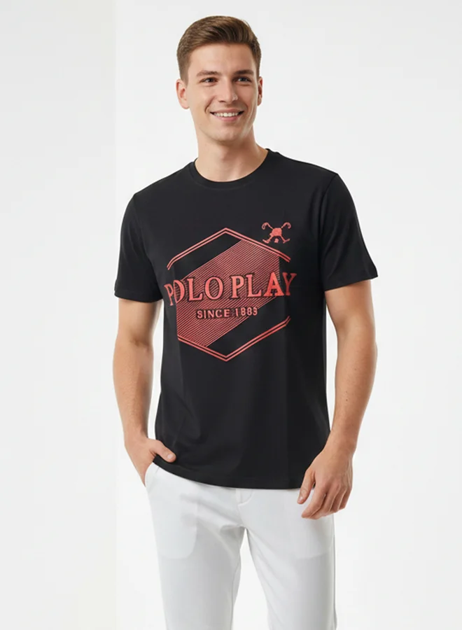 Polo Play Men Graphic Logo Crew Neck T-Shirt