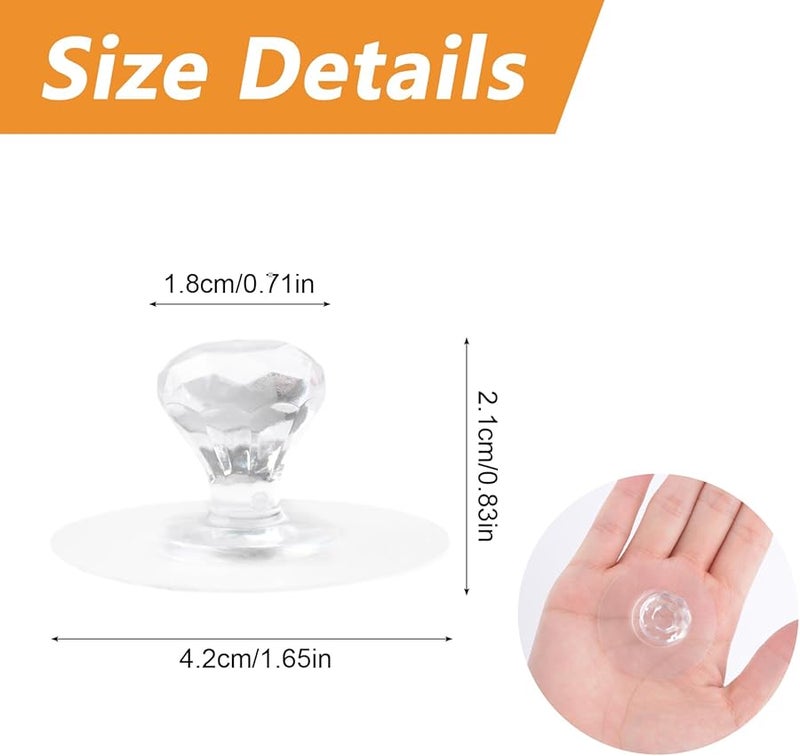 خطافات أكريليك لاصقة متعددة الألوان 16 قطعة 4×2 سم على شكل ماسي لتعليق المناشف بدون حفر - Image 3