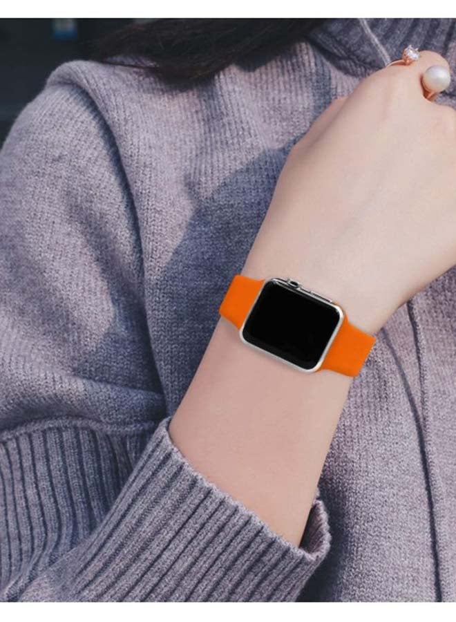 D'VOGUE Compatible With Apple watch iWatch Series 6/5/4/3/2/1 Orange - Image 3