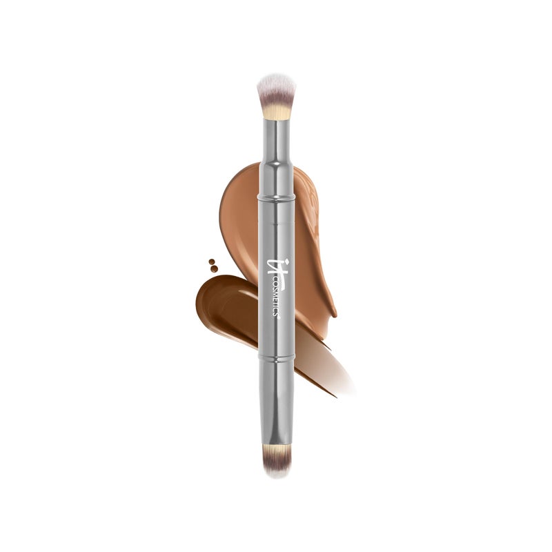 IT COSMETICS IT Cosmetics Heavenly Luxe Dual Airbrush Concealer Brush 2  DualEnded 2in1 Brush for Liquid  Cream Concealer  Buff Away Imperfections  With AwardWinning Heavenly Luxe Hair Silver 