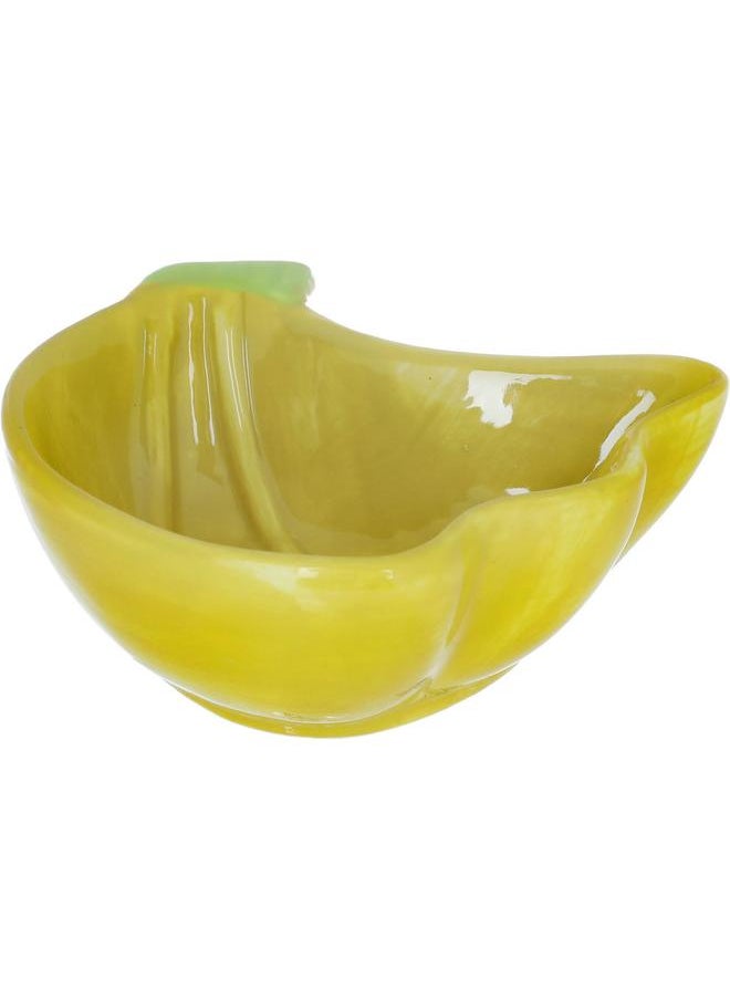 Alsaif Porcelain Serving Plate 10.6 X 9.5 X 4.3 Cm Banana Shape Yellow  - Image 4