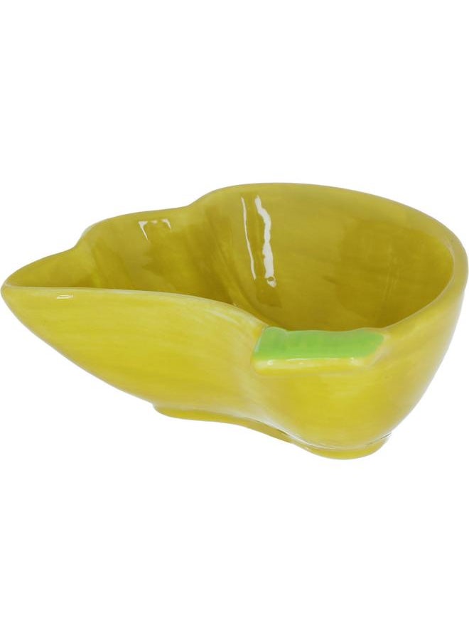 Alsaif Porcelain Serving Plate 10.6 X 9.5 X 4.3 Cm Banana Shape Yellow  - Image 1